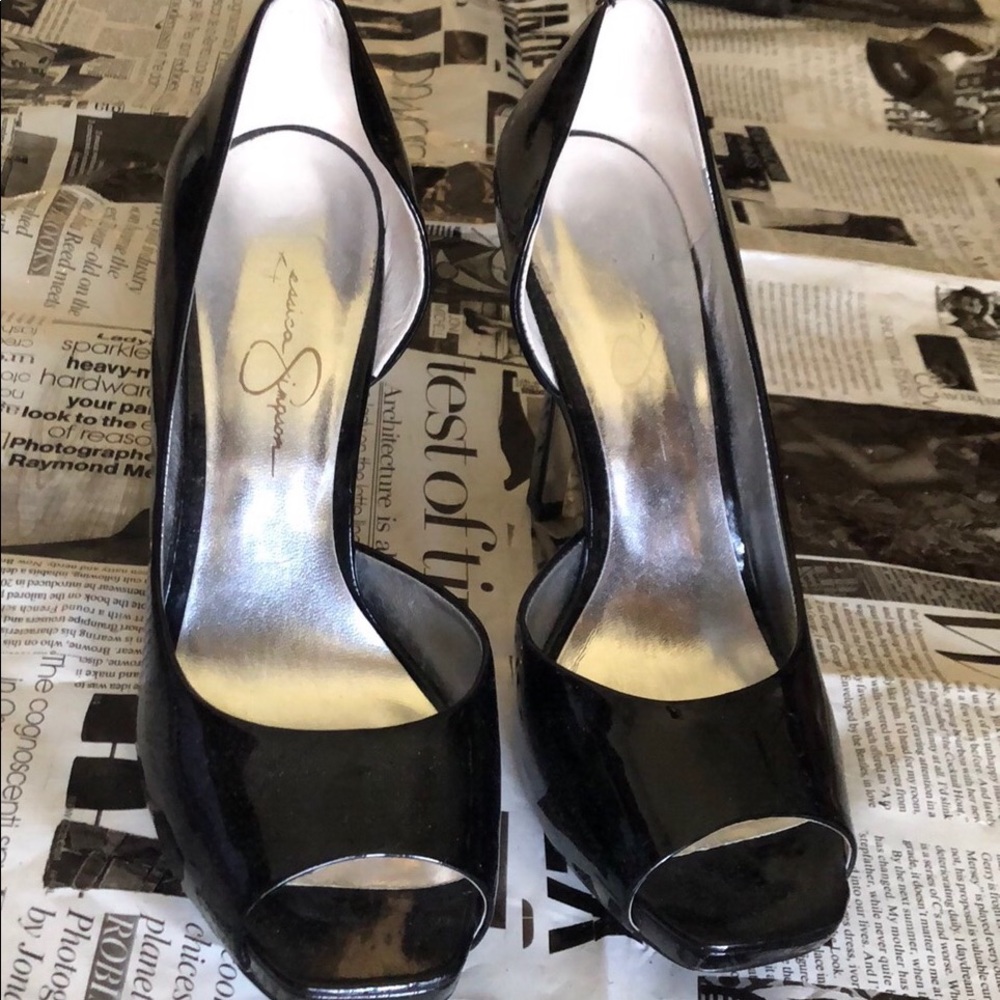 Jessica Simpson Black Peep Toe Heel